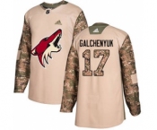 Men's Arizona Coyotes #17 Alex Galchenyuk Camo 2017 Veterans Day Stitched Hockey Jersey