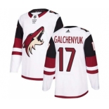 Men's Arizona Coyotes #17 Alex Galchenyuk White Road Stitched Hockey Jersey