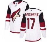 Men's Arizona Coyotes #17 Alex Galchenyuk White Road Stitched Hockey Jersey