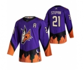 Men's Arizona Coyotes #21 Derek Stepan Purple 2020-21 Reverse Retro Alternate Hockey Jersey