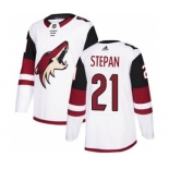 Men's Arizona Coyotes #21 Derek Stepan White Road Stitched Hockey Jersey