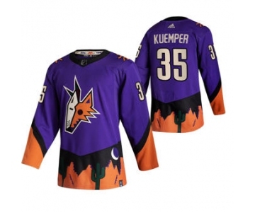 Men's Arizona Coyotes #35 Darcy Kuemper Purple 2020-21 Reverse Retro Alternate Hockey Jersey