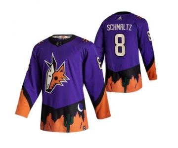 Men's Arizona Coyotes #8 Nick Schmaltz Purple 2020-21 Reverse Retro Alternate Hockey Jersey