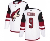 Men's Arizona Coyotes #9 Clayton Keller White Road Stitched Hockey Jersey