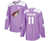 Men's Coyotes #11 BMen's rendan Perlini Purple Fights Cancer Stitched Hockey Jersey