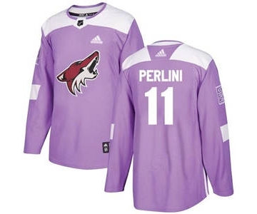 Men's Coyotes #11 BMen's rendan Perlini Purple Fights Cancer Stitched Hockey Jersey