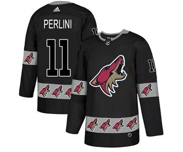 Men's Coyotes #11 Brendan Perlini Black Team Logo Fashion Stitched Hockey Jersey