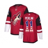 Men's Coyotes #11 Brendan Perlini Maroon Home USA Flag Stitched Hockey Jersey