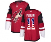 Men's Coyotes #11 Brendan Perlini Maroon Home USA Flag Stitched Hockey Jersey