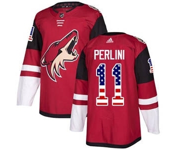 Men's Coyotes #11 Brendan Perlini Maroon Home USA Flag Stitched Hockey Jersey