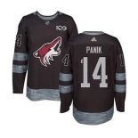 Men's Coyotes #14 Richard Panik Black 1917-2017 100th Anniversary Stitched Hockey Jersey