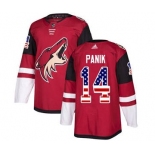 Men's Coyotes #14 Richard Panik Maroon Home USA Flag Stitched Hockey Jersey