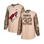 Men's Coyotes #32 Antti Raanta Camo 2017 Veterans Day Stitched Hockey Jersey