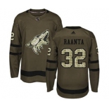 Men's Coyotes #32 Antti Raanta Green Salute to Service Stitched Hockey Jersey