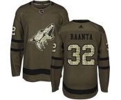 Men's Coyotes #32 Antti Raanta Green Salute to Service Stitched Hockey Jersey