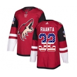 Men's Coyotes #32 Antti Raanta Maroon Home USA Flag Stitched Hockey Jersey