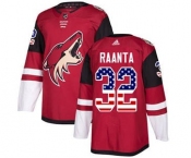 Men's Coyotes #32 Antti Raanta Maroon Home USA Flag Stitched Hockey Jersey