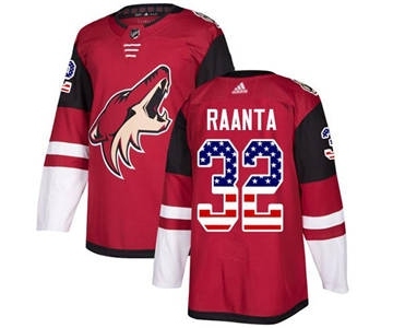 Men's Coyotes #32 Antti Raanta Maroon Home USA Flag Stitched Hockey Jersey