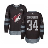 Men's Coyotes #34 Carl Soderberg Black 1917-2017 100th Anniversary Stitched Hockey Jersey