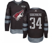 Men's Coyotes #34 Carl Soderberg Black 1917-2017 100th Anniversary Stitched Hockey Jersey