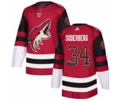 Men's Coyotes #34 Carl Soderberg Maroon Home Authentic Drift Fashion Stitched Hockey Jersey