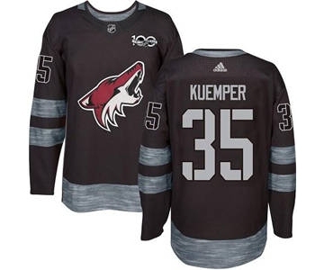 Men's Coyotes #35 Darcy Kuemper Black 1917-2017 100th Anniversary Stitched Hockey Jersey