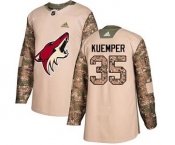 Men's Coyotes #35 Darcy Kuemper Camo 2017 Veterans Day Stitched Hockey Jersey