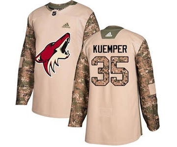 Men's Coyotes #35 Darcy Kuemper Camo 2017 Veterans Day Stitched Hockey Jersey