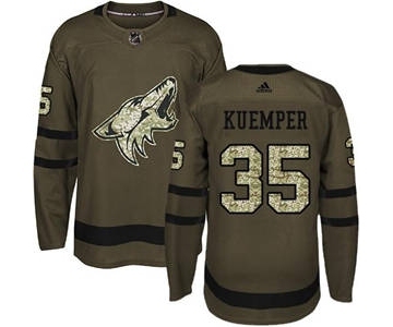 Men's Coyotes #35 Darcy Kuemper Green Salute to Service Stitched Hockey Jersey