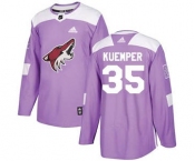 Men's Coyotes #35 Darcy Kuemper Purple Fights Cancer Stitched Hockey Jersey