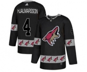 Men's Coyotes #4 Niklas Hjalmarsson Black Team Logo Fashion Stitched Hockey Jersey