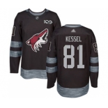 Men's Coyotes #81 Phil Kessel Black 1917-2017 100th Anniversary Stitched Hockey Jersey