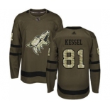 Men's Coyotes #81 Phil Kessel Green Salute to Service Stitched Hockey Jersey