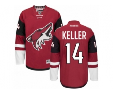 Men's Reebok Arizona Coyotes #14 Clayton Keller Authentic Burgundy Red Home NHL Jersey