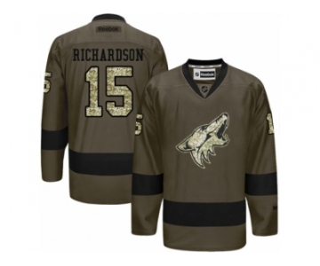 Men's Reebok Arizona Coyotes #15 Brad Richardson Authentic Green Salute to Service NHL Jersey