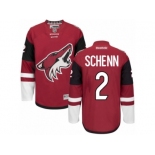 Men's Reebok Arizona Coyotes #2 Luke Schenn Authentic Burgundy Red Home NHL Jersey