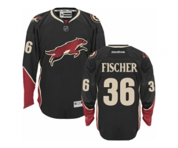 Men's Reebok Arizona Coyotes #36 Christian Fischer Authentic Black Third NHL Jersey