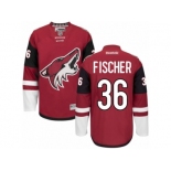 Men's Reebok Arizona Coyotes #36 Christian Fischer Authentic Burgundy Red Home NHL Jersey