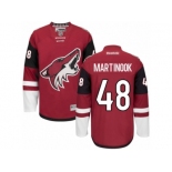 Men's Reebok Arizona Coyotes #48 Jordan Martinook Authentic Burgundy Red Home NHL Jersey