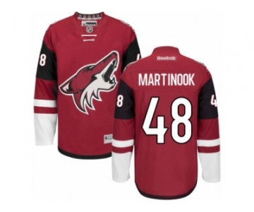 Men's Reebok Arizona Coyotes #48 Jordan Martinook Authentic Burgundy Red Home NHL Jersey