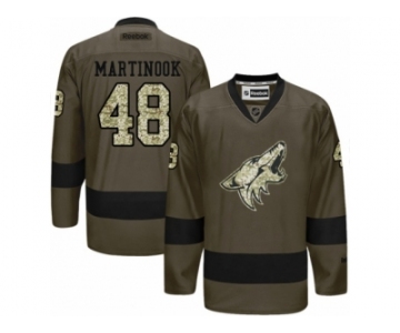 Men's Reebok Arizona Coyotes #48 Jordan Martinook Authentic Green Salute to Service NHL Jersey