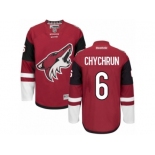 Men's Reebok Arizona Coyotes #6 Jakob Chychrun Authentic Burgundy Red Home NHL Jersey