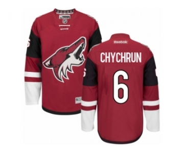 Men's Reebok Arizona Coyotes #6 Jakob Chychrun Authentic Burgundy Red Home NHL Jersey