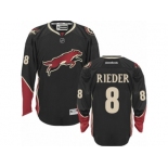 Men's Reebok Arizona Coyotes #8 Tobias Rieder Authentic Black Third NHL Jersey