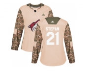 Women Adidas Phoenix Coyotes #21 Derek Stepan Camo Authentic 2017 Veterans Day Stitched NHL Jersey