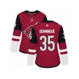 Women Adidas Phoenix Coyotes #35 Louis Domingue Maroon Home Authentic Stitched NHL Jersey