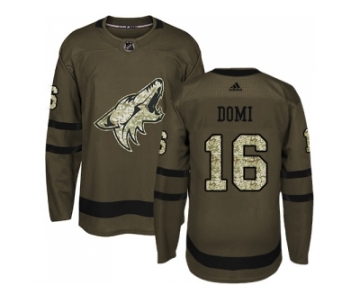 Youth Adidas Phoenix Coyotes #16 Max Domi Green Salute to Service Stitched NHL Jersey