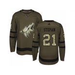 Youth Adidas Phoenix Coyotes #21 Derek Stepan Green Salute to Service Stitched NHL Jersey