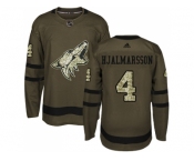 Youth Adidas Phoenix Coyotes #4 Niklas Hjalmarsson Green Salute to Service Stitched NHL Jerse