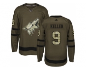 Youth Adidas Phoenix Coyotes #9 Clayton Keller Green Salute to Service Stitched NHL Jersey